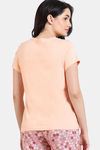 Zivame Bloom Hive Knit Cotton Sleep Top - Prairie Sunset — thumbnail 4